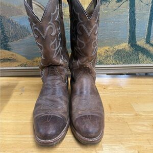 Double H, DH1552, Gel Ice Work Brown leather Cowboy Boots, size 9.5D